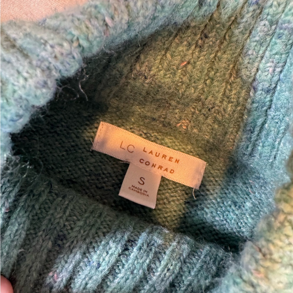 LC Lauren Conrad Teal Turtleneck Sweater - Picture 3 of 8